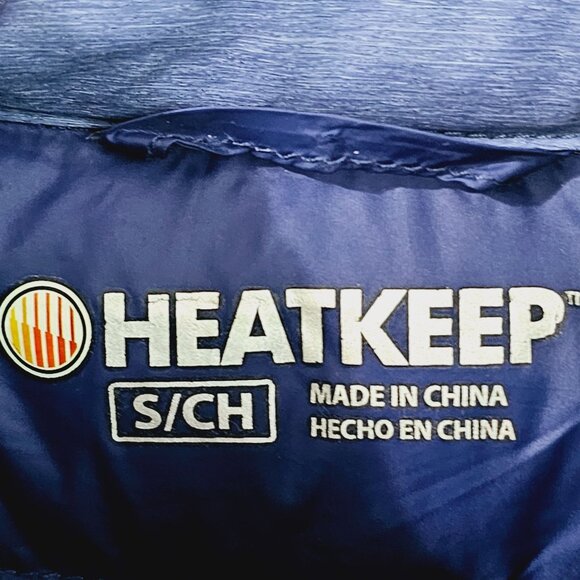 Heatkeep Down Puffer Blue Zip‎ up Packable Unisex Lightweight Jacket Sz S《933》J - Picture 4 of 6
